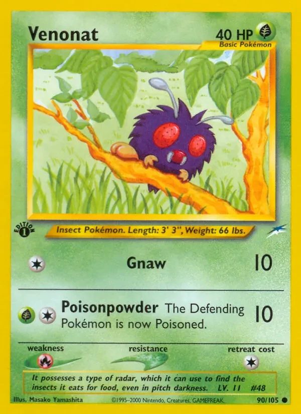 Venonat 90/105 Neo Destiny Pokémon card