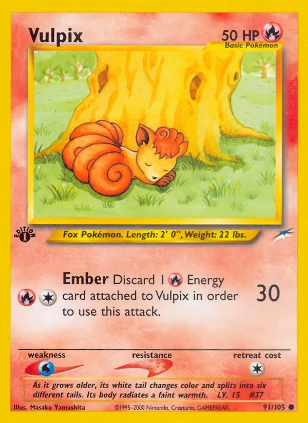 Carta Pokémon Vulpix 91/105 Neo Destiny