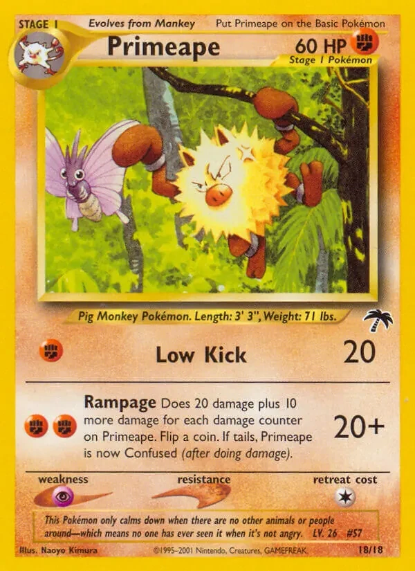 Primeape 18/18 Southern Islands Pokémon card