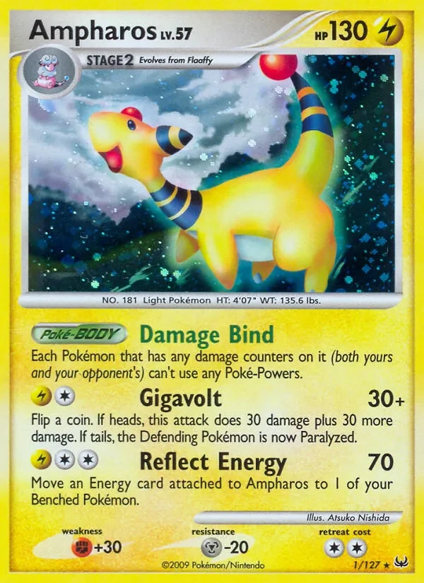 Ampharos 1/127 Platinum Pokémon Karte
