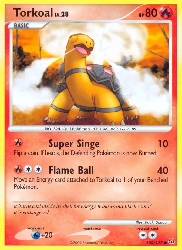 Torkoal 100/127 Platinum Pokémon card