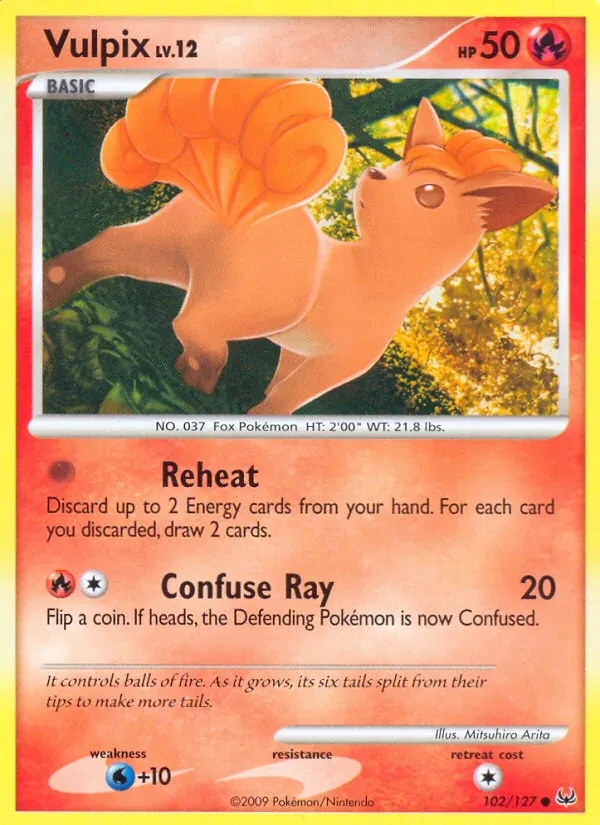 Vulpix 102/127 Platinum Pokémon card