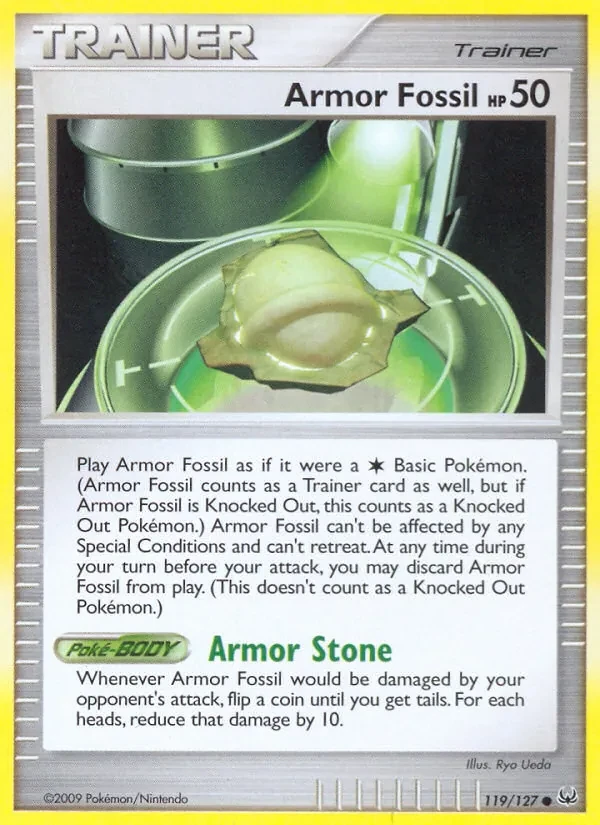 Armor Fossil 119/127 Platinum Pokémon card