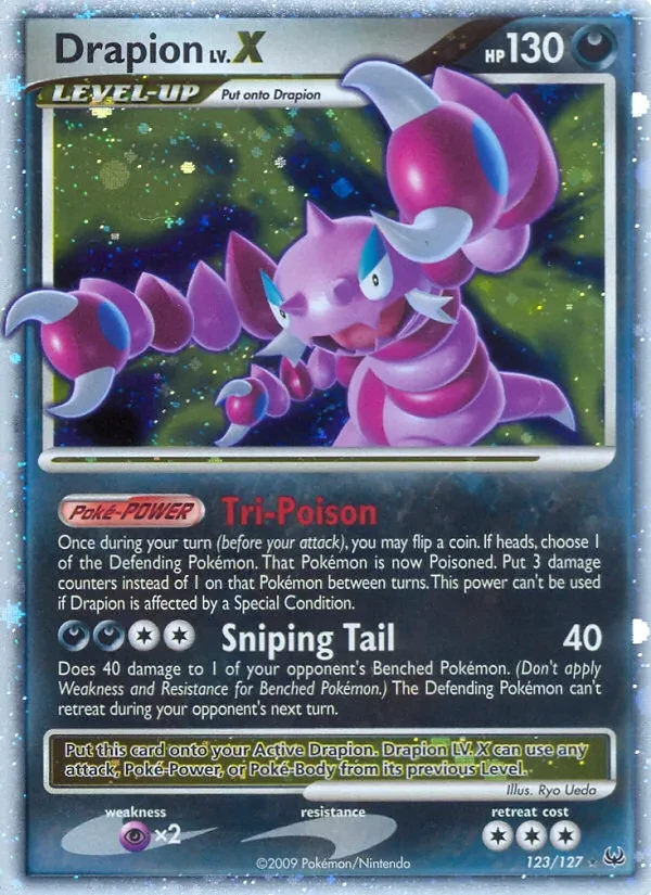 Drapion LV.X 123/127 Platinum Pokémon card