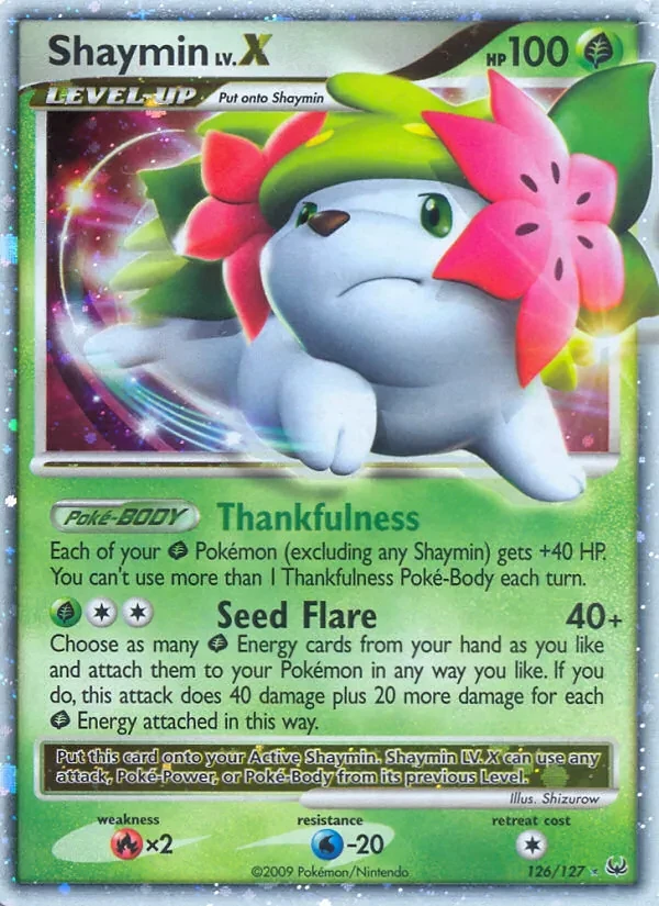 Shaymin LV.X 126/127 Platinum Pokémon card