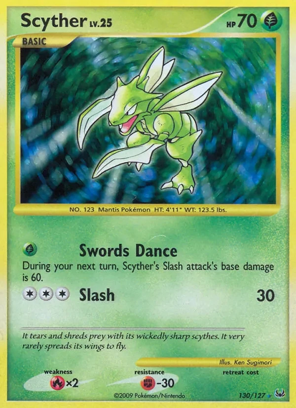Scyther 130/127 Platinum Pokémon card