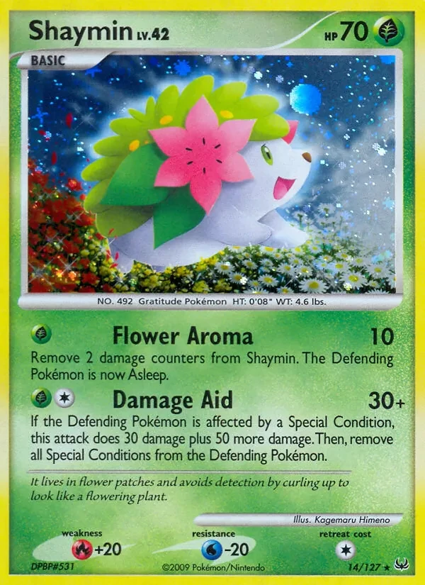 Shaymin 14/127 Platinum Pokémon card