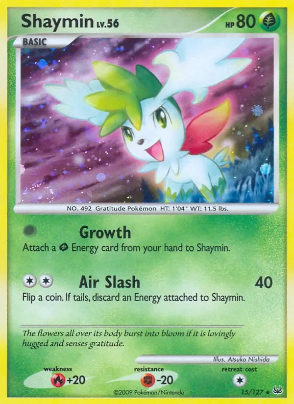 Shaymin 15/127 Platinum Pokémon card