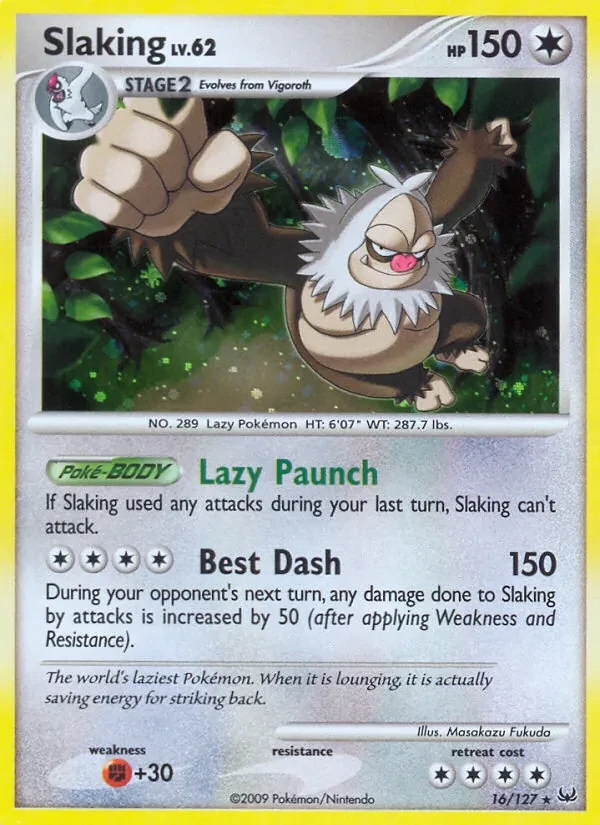 Slaking 16/127 Platinum Pokémon Karte