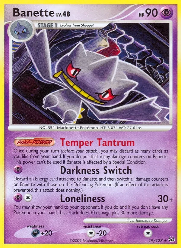 Banette 19/127 Platinum Pokémon card