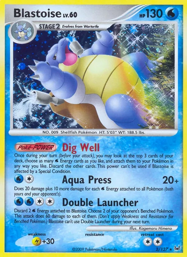 Blastoise 2/127 Platinum Pokémon card