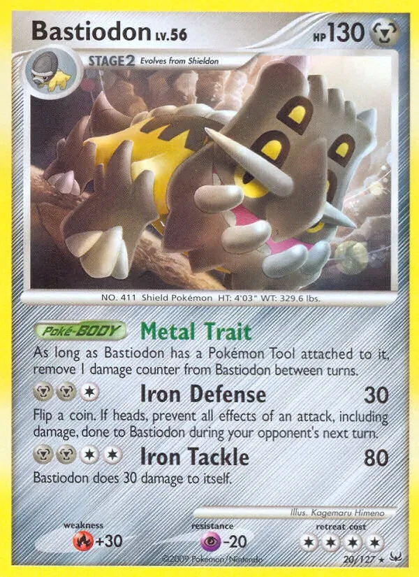 Bastiodon 20/127 Platinum Pokémon card