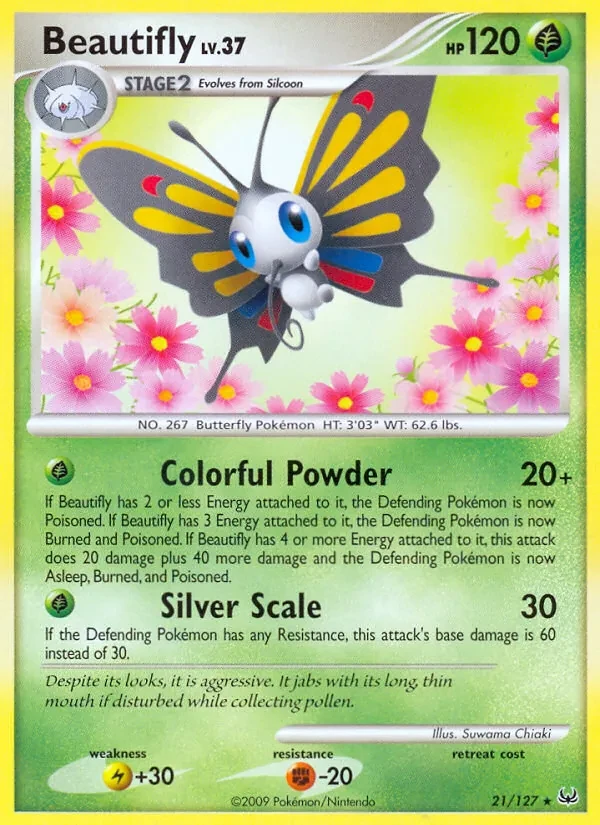 Beautifly 21/127 Platinum Pokémon card