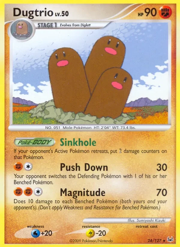 Dugtrio 24/127 Platinum Pokémon card