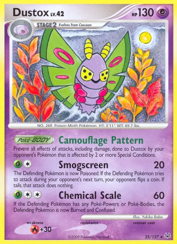 Dustox 25/127 Platinum Pokémon Karte