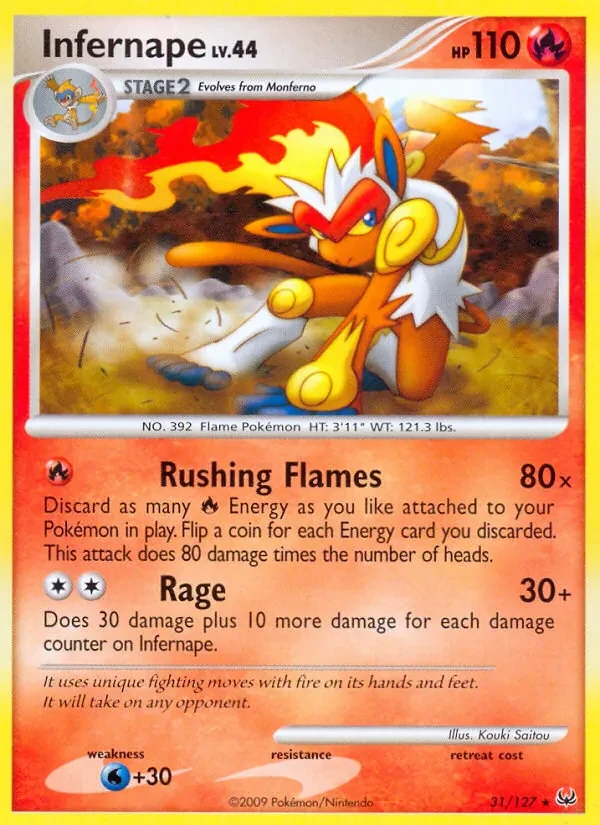 Infernape 31/127 Platinum Pokémon card