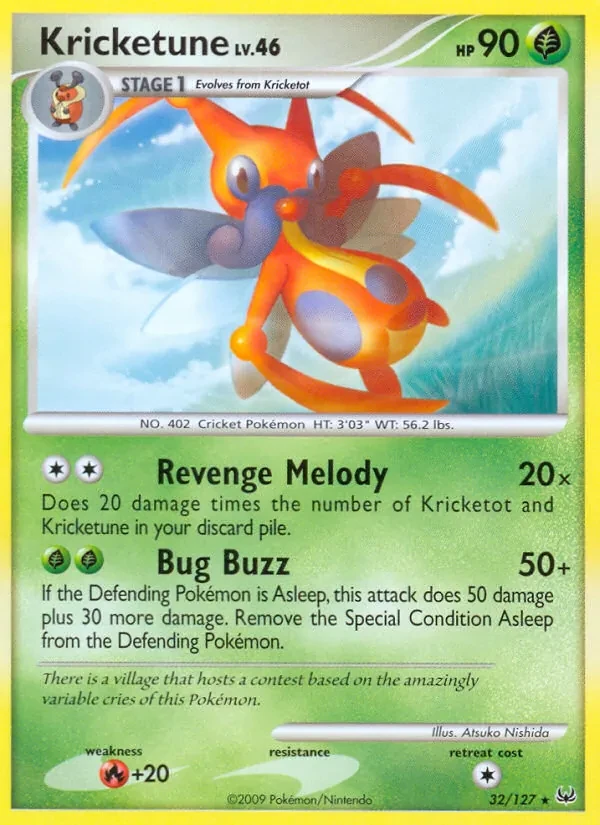 Kricketune 32/127 Platinum Pokémon Karte
