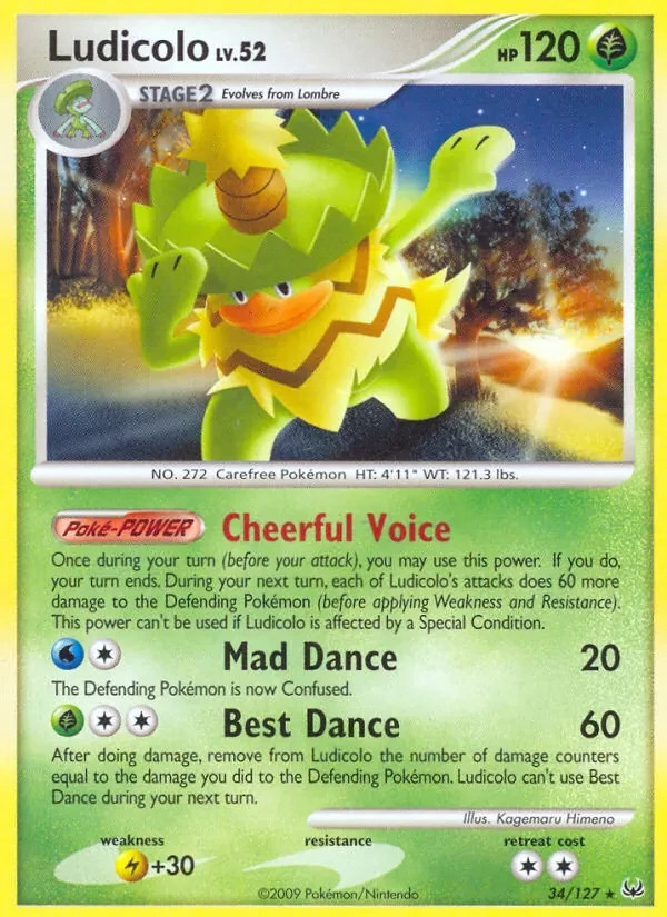 Ludicolo 34/127 Platinum Pokémon card