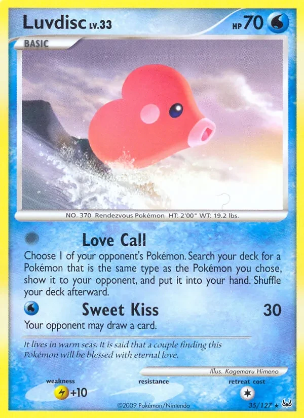 Luvdisc 35/127 Platinum Pokémon card