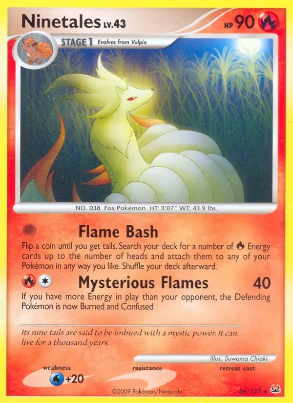 Ninetales 36/127 Platinum Pokémon card