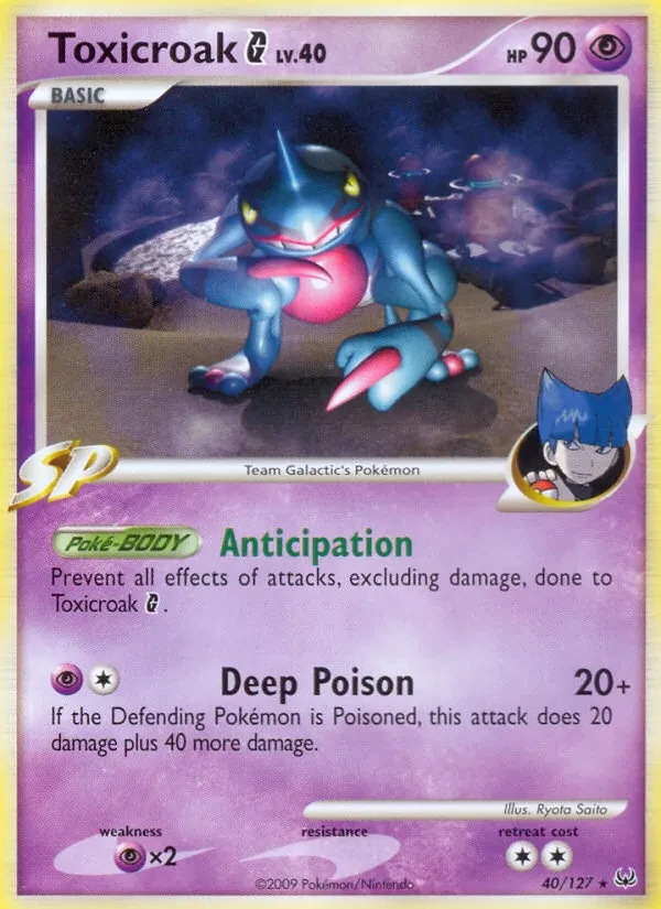 Toxicroak G 40/127 Platinum Pokémon card