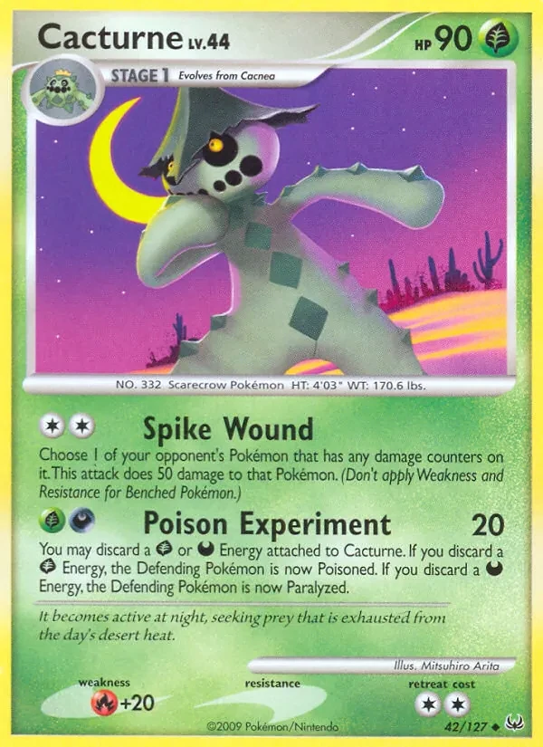 Cacturne 42/127 Platinum Pokémon card