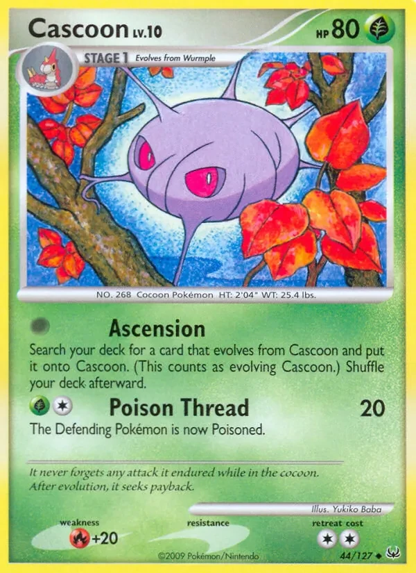 Cascoon 44/127 Platinum Pokémon card
