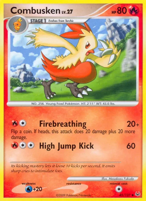 Combusken 45/127 Platinum Pokémon card