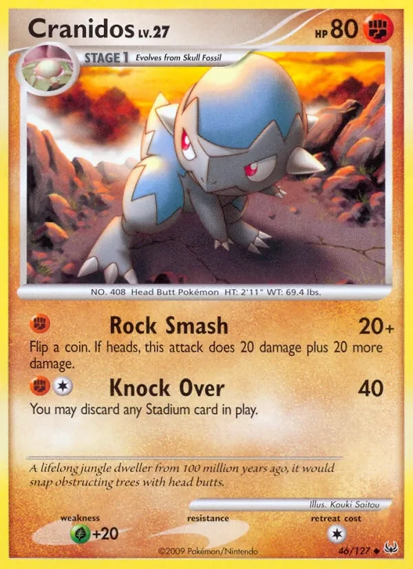 Cranidos 46/127 Platinum Pokémon card