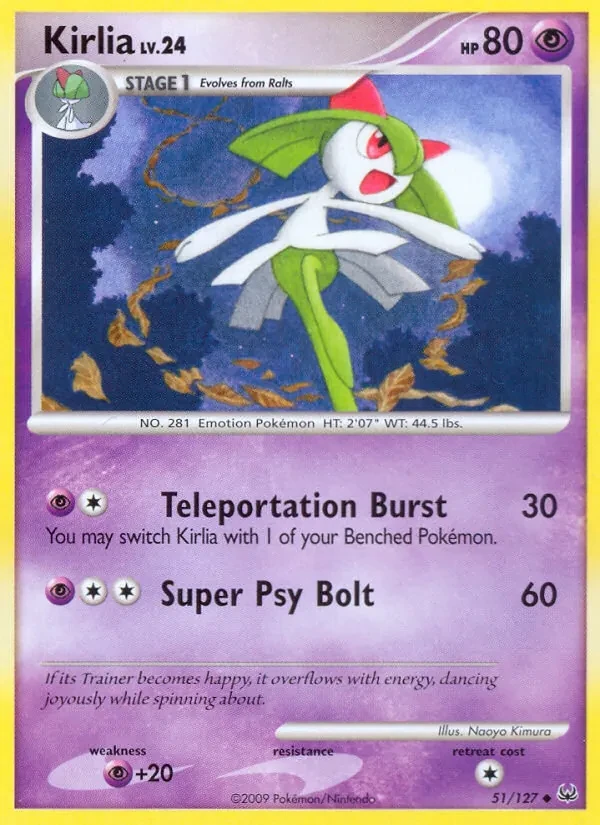 Kirlia 51/127 Platinum Pokémon card