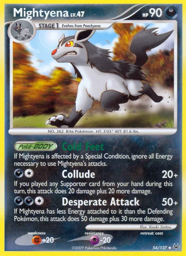 Mightyena 54/127 Platinum Pokémon card