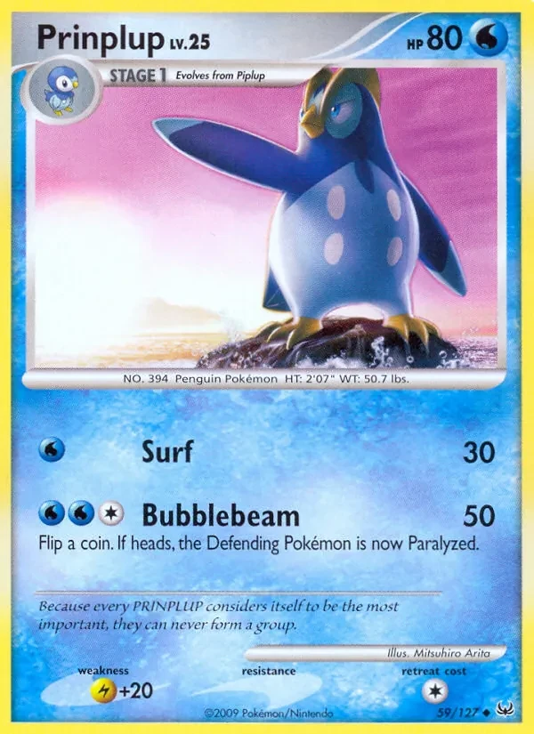 Prinplup 59/127 Platinum Pokémon Karte