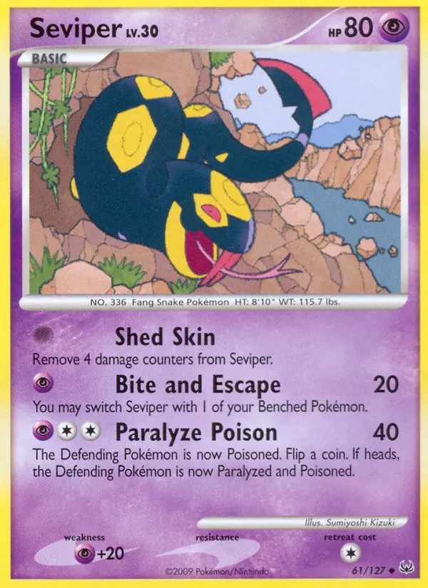 Seviper 61/127 Platinum Pokémon card