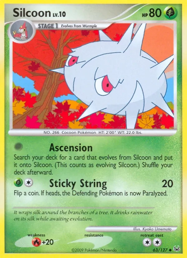 Silcoon 63/127 Platinum Pokémon card