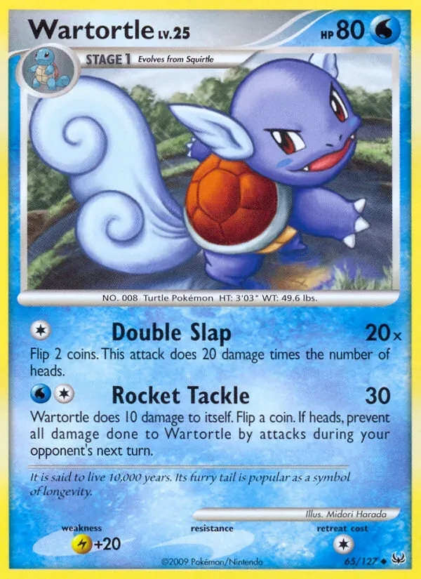 Wartortle 65/127 Platinum Pokémon card