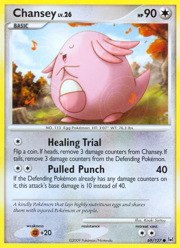 Chansey 69/127 Platinum Pokémon card