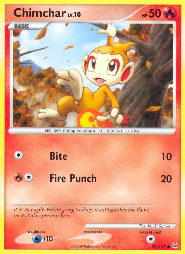 Chimchar 70/127 Platinum Pokémon card