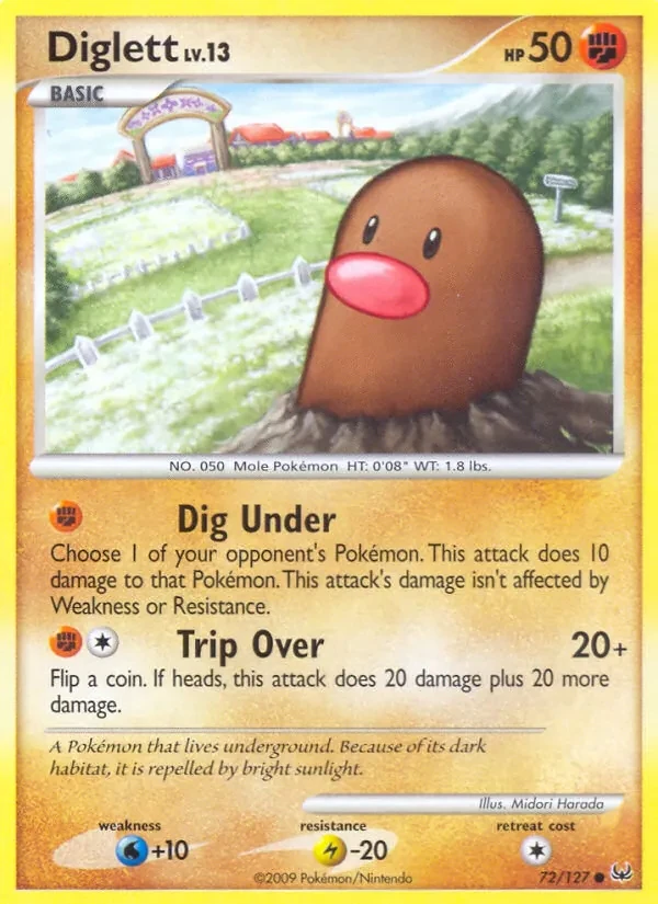 Diglett 72/127 Platinum Pokémon card