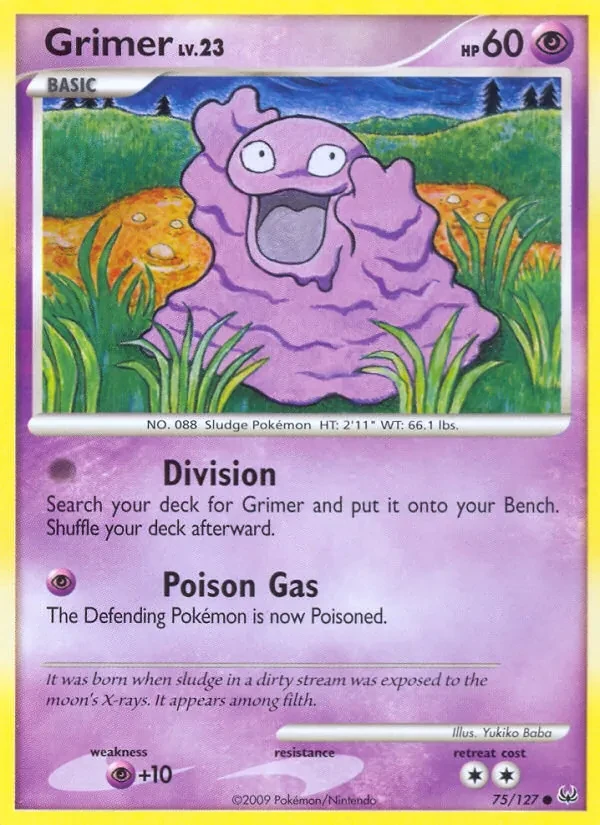Grimer 75/127 Platinum Pokémon card