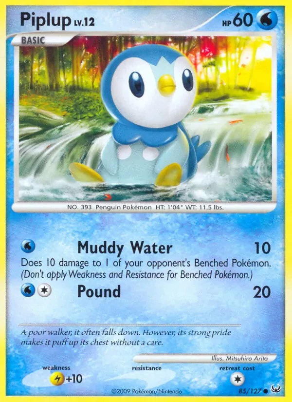Piplup 85/127 Platinum Pokémon card