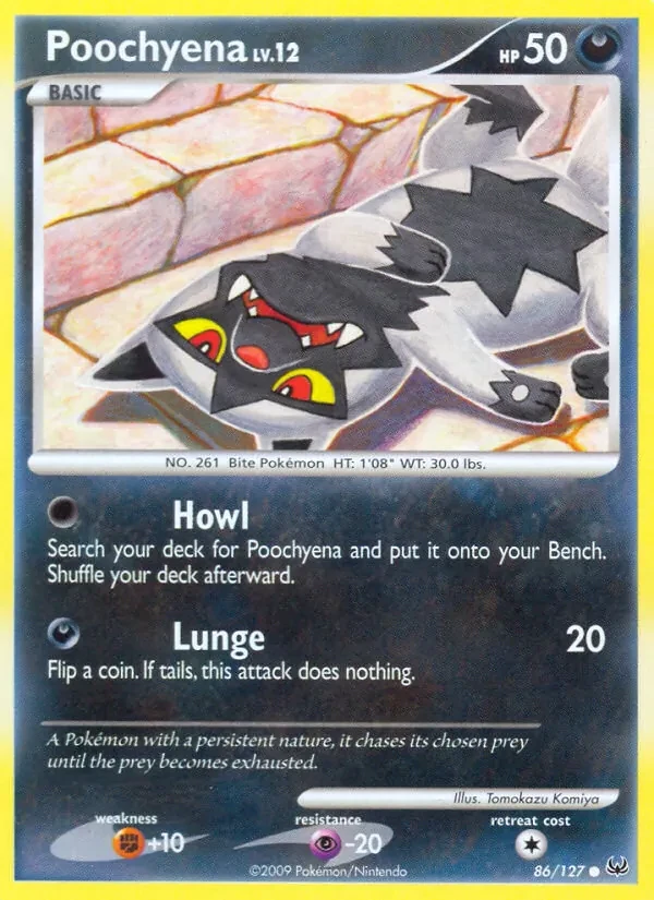 Poochyena 86/127 Platinum Pokémon card