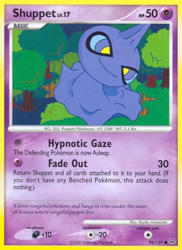Shuppet 92/127 Platinum Pokémon Karte