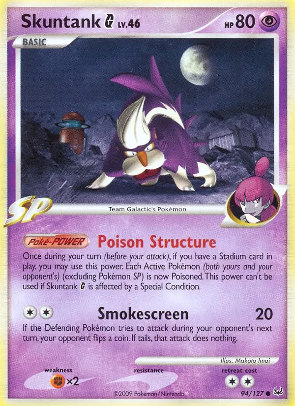 Skuntank G 94/127 Platinum Pokémon Karte
