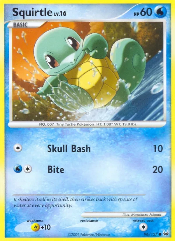 Squirtle 96/127 Platinum Pokémon card
