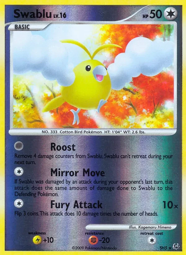 Swablu SH5 Platinum Pokémon card