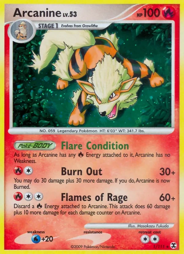 Arcanine 1/111 Rising Rivals Pokémon card