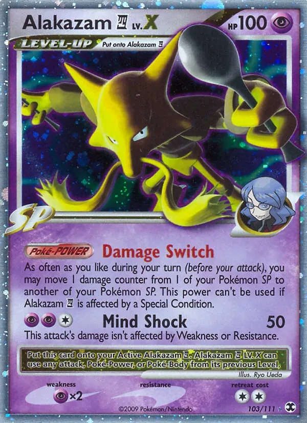 Carta Pokémon Alakazam E4 LV.X 103/111 Rising Rivals