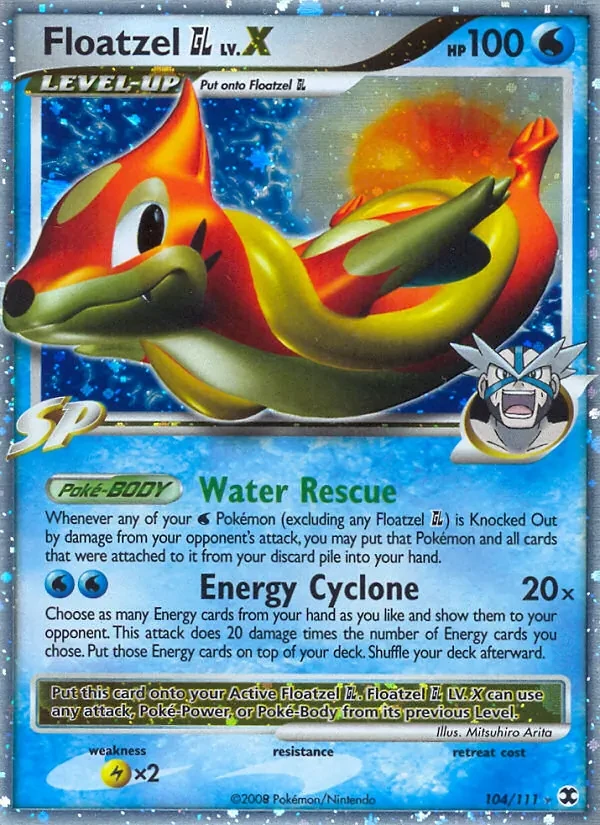 Floatzel GL LV.X 104/111 Rising Rivals Pokémon card