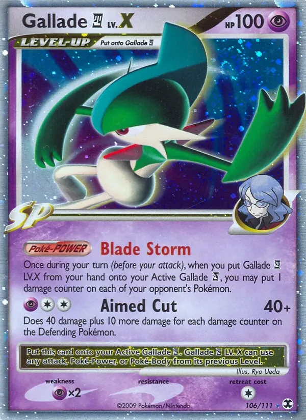 Gallade E4 LV.X 106/111 Rising Rivals Pokémon card