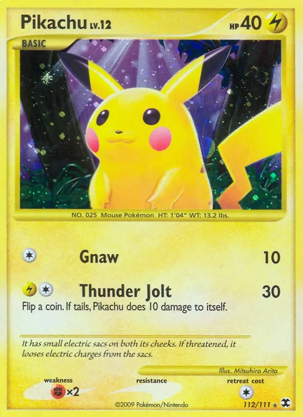 Pikachu 112/111 Rising Rivals Pokémon card